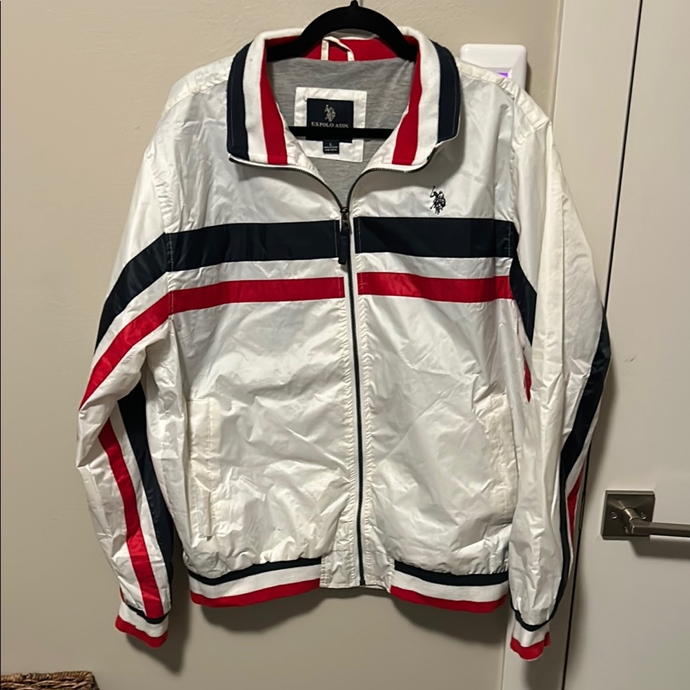 U.S. Polo Assn. Men's White and Red Jacket